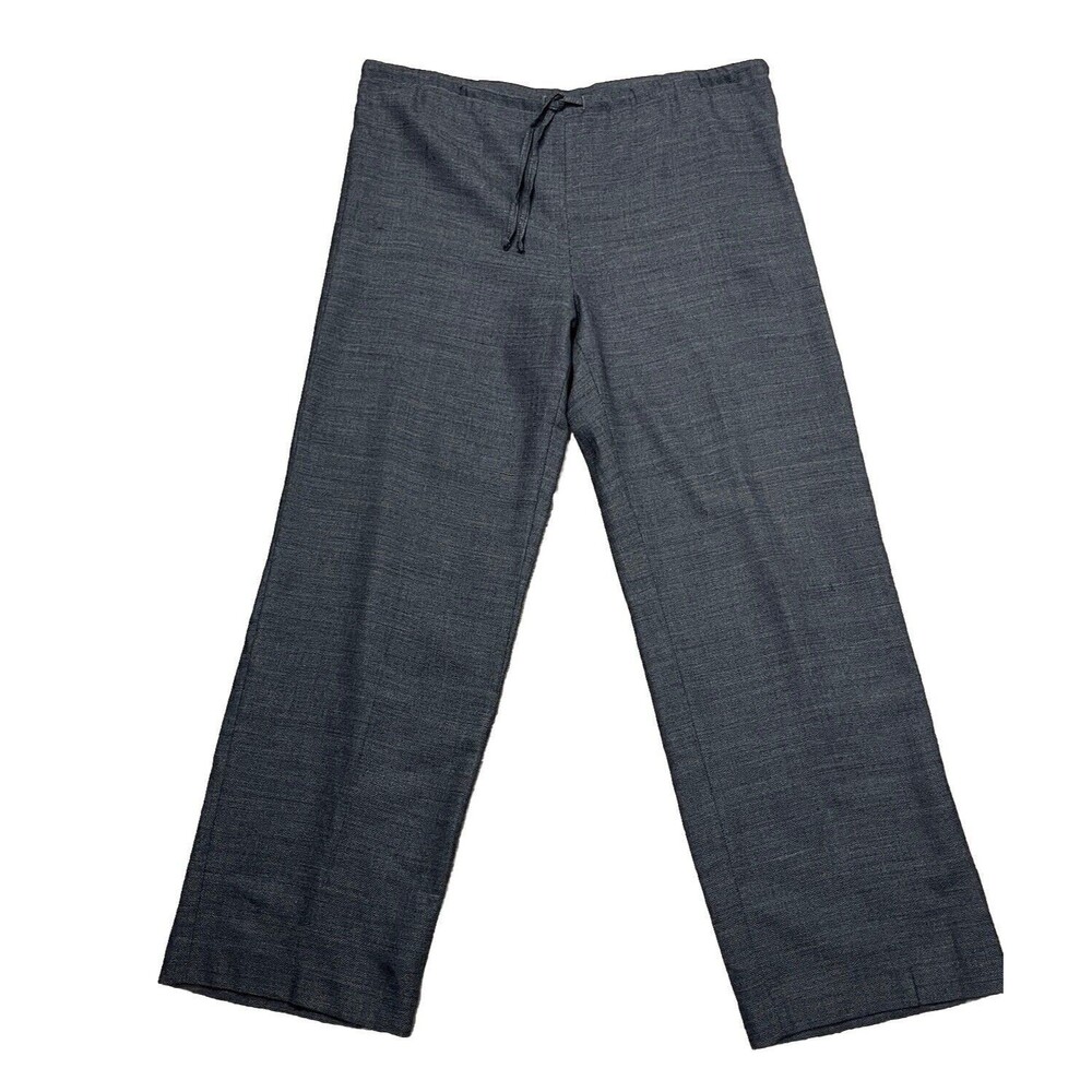 Harolds Pants Vintage Wool Slacks High Waist Drawstring Gray Made in USA Size 10